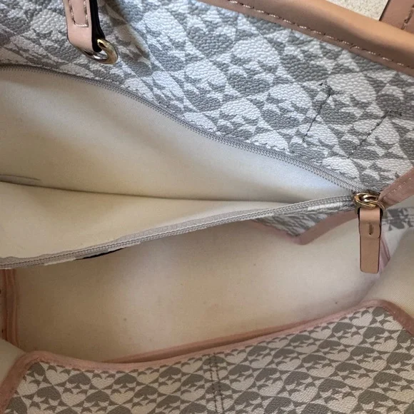 Kate Spade Gray White and Tan Patterned Tote Bag Purse - Picture 8 of 10